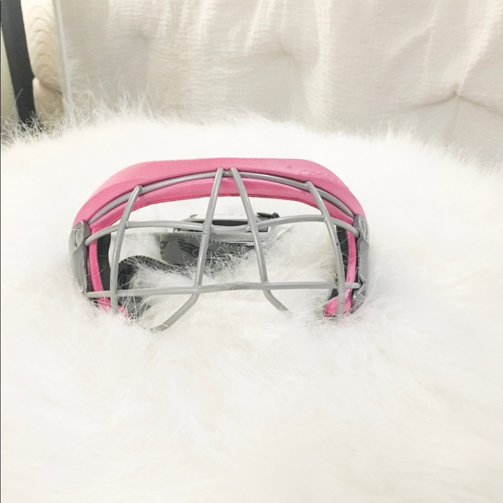 Pink lacrosse goggles